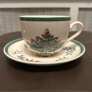 Spode Christmas Tree Tea Cup & Saucer (Sets of 2)